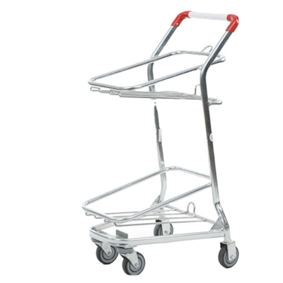 2020 Powder Liner 2020 Popular Plastic Double Basket Shopping Trolley With Good Price And High Quality And Shopping Trolley Price