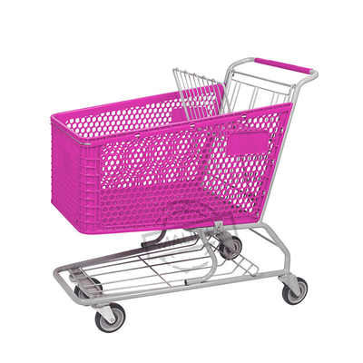 New Plastic Supermarket Shopping Cart Easy-Carry Basket Trolleys With Custom Logo