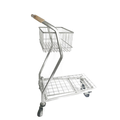 Convenience Metal Supermarket Fruit And Vegetable Shopping Cart Unfolding Shopping Trolleys