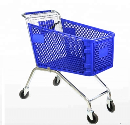 Plastic Shopping Trolley Rollout Supermarket Grocery Shopping Trolley With Plastic Basket European Style