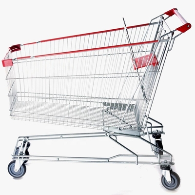 Durable Grocery Supermarket Shopping Trolley With 4 Wheels For Mall Shopping