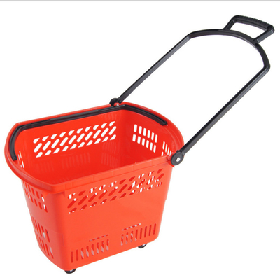 Antirust Plastic Rolling Shopping Cart Trolley Shopping Trolley For Supermarket And Stores