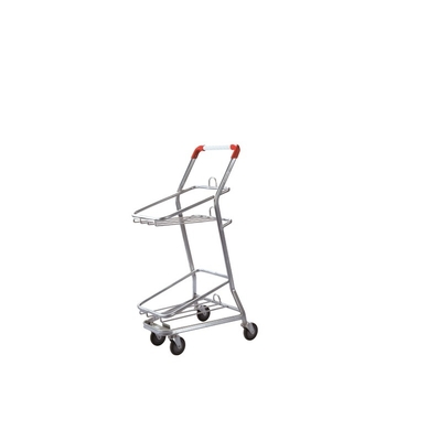 Folding two layer mental shopping trolley supermarket shopping cart wholesale