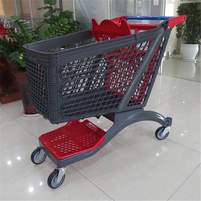 Folding Collapsible Plastic Shopping Trolley Shopping Cart In Solid Chinese Market
