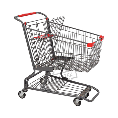 Eco-fashion Heavy Duty American Unfolding Grocery Hand Push Trolley For Hypermarket